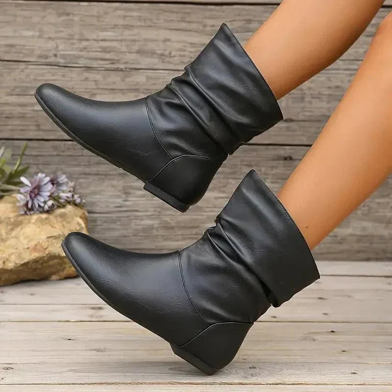 Amara Leather Boots for Women – Genuine Leather Boots with Non-Slip Sole & Elegant Cut