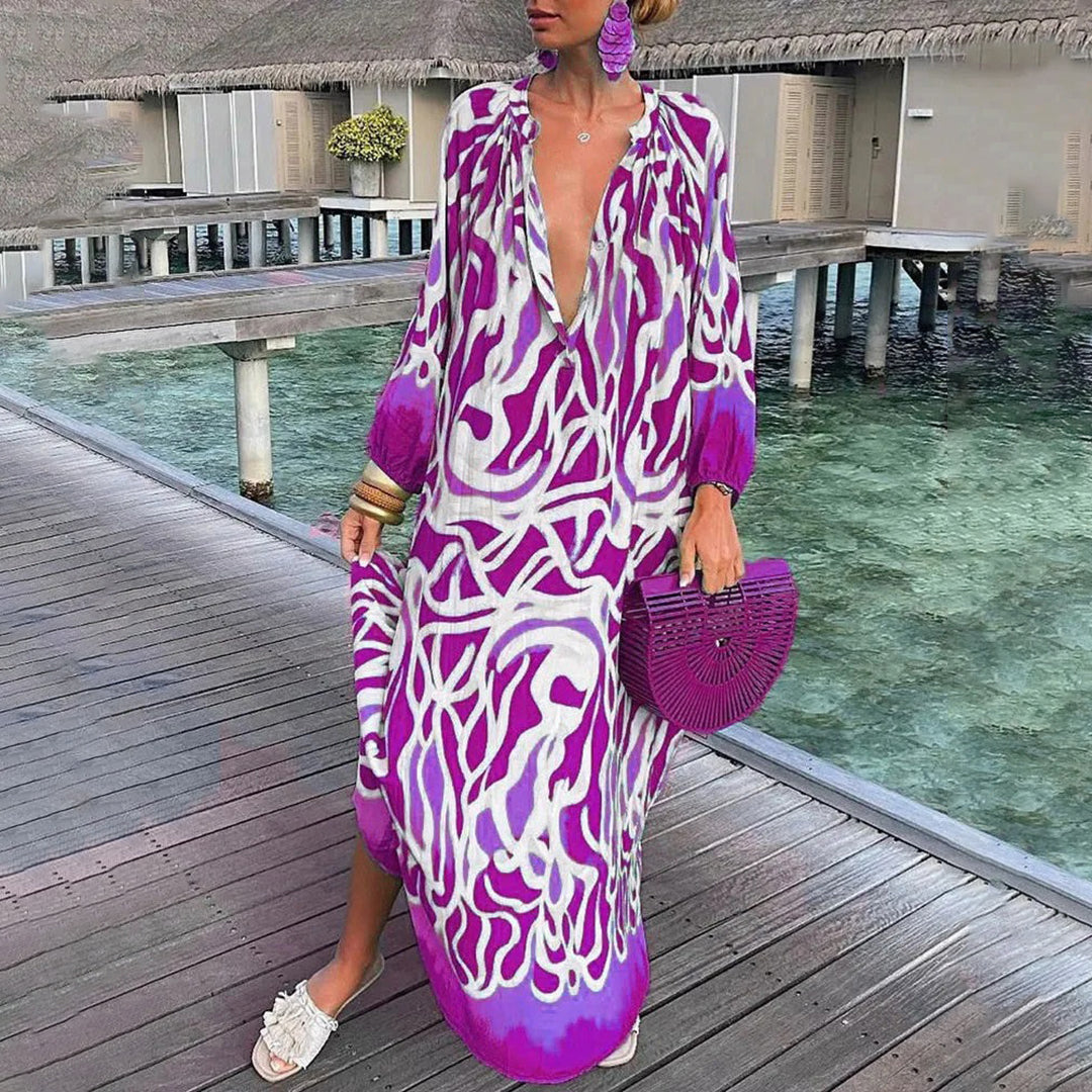 Amelia Boho Dress for Women – Summer Dress in Blended Cotton with Flattering Cut & Chic Style