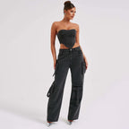 Jutta Cargo Jeans for Women – High-Waist Pants with Utility Pockets & Casual Cut